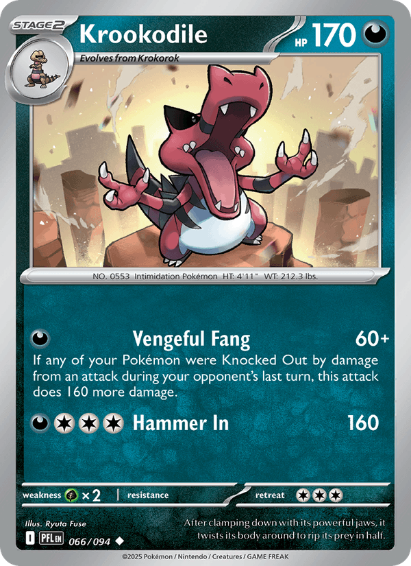 Krookodile 66/94 Phantasmal Flames English Pokémon card
