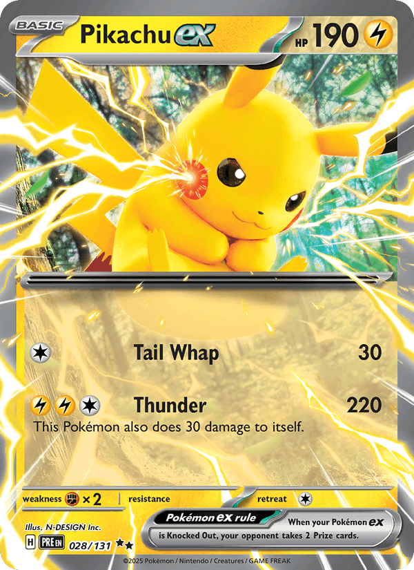 Pikachu ex 28/131 Prismatic Evolutions English Pokémon card
