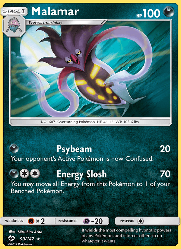 Malamar 90/147 Burning Shadows English Pokémon card
