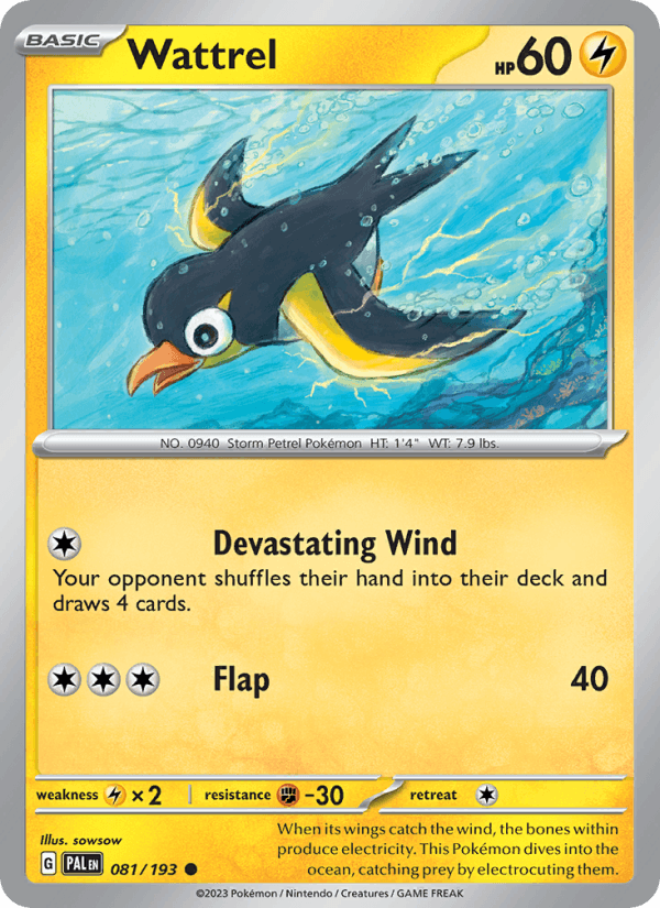 Wattrel 81/193 Paldea Evolved English Pokémon card