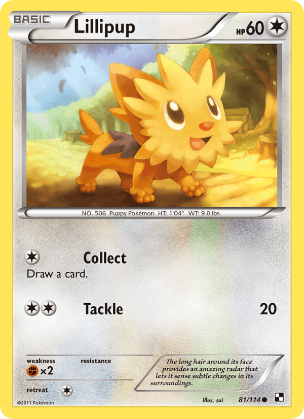 Lillipup 81/114 Black & White English Pokémon card