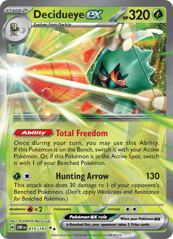 Decidueye ex 15/197 Obsidian Flames English Pokémon card