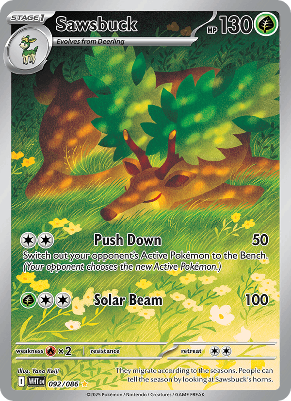 Sawsbuck 92/86 White Flare English Pokémon card