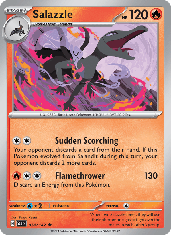 Salazzle 24/142 Stellar Crown English Pokémon card