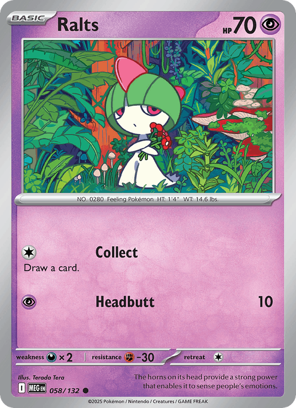 Ralts 58/132 Mega Evolution English Pokémon card