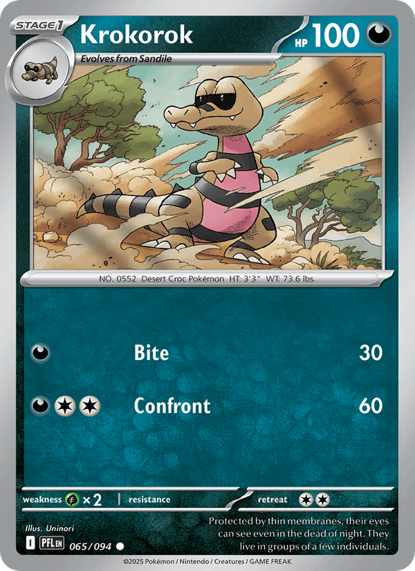 Krokorok 65/94 Phantasmal Flames English Pokémon card
