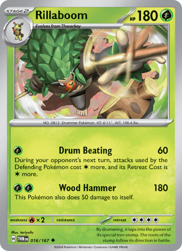 Rillaboom 16/167 Twilight Masquerade English Pokémon card
