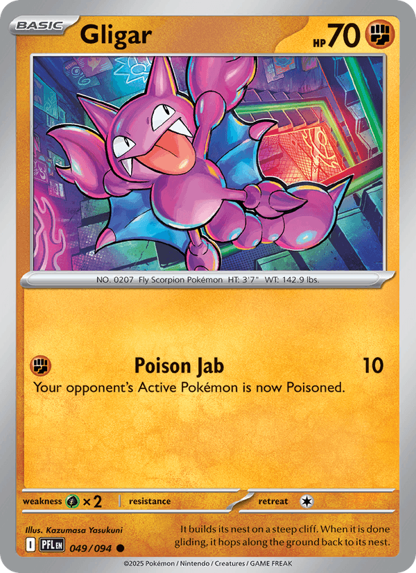 Gligar 49/94 Phantasmal Flames English Pokémon card