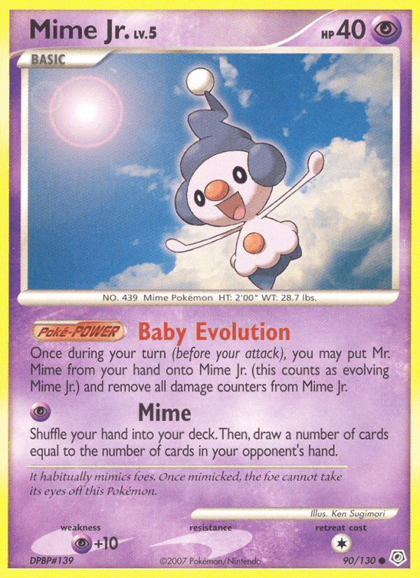 Mime Jr. 90/130 Diamond & Pearl English Pokémon card