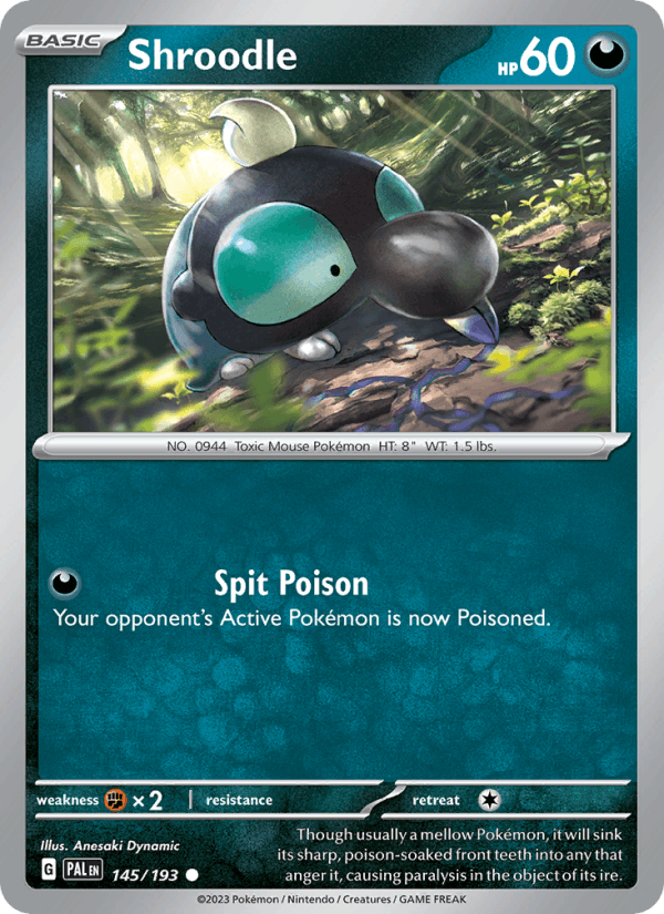 Shroodle 145/193 Paldea Evolved English Pokémon card