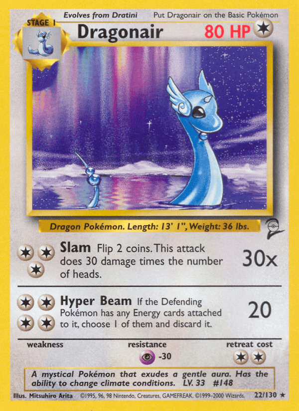 Dragonair 22/130 Base Set 2 English Pokémon card