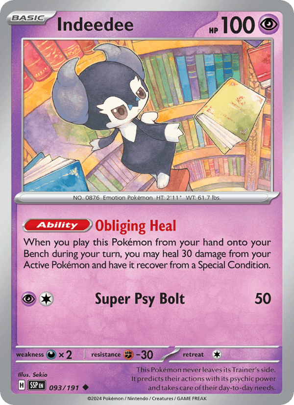 Indeedee 93/191 Surging Sparks English Pokémon card