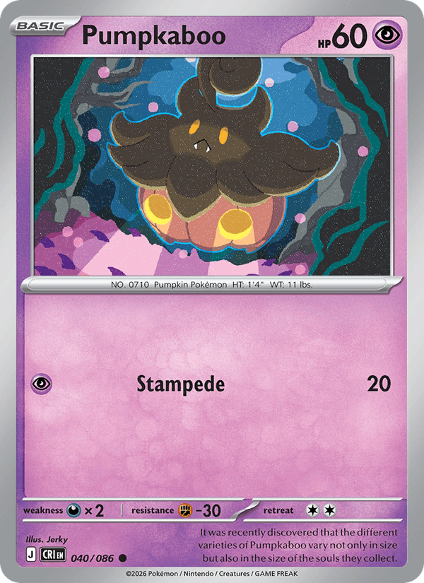 Pumpkaboo 40/86 Chaos Rising English Pokémon card