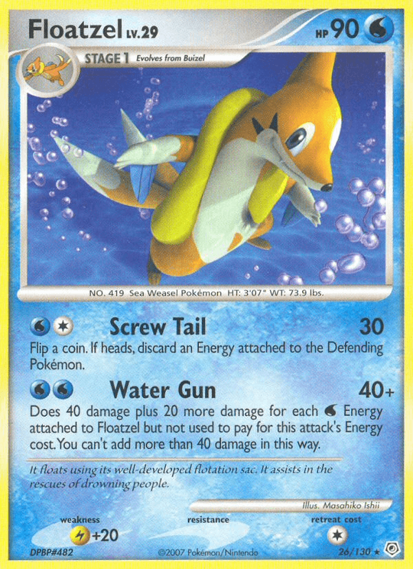 Floatzel 26/130 Diamond & Pearl English Pokémon card