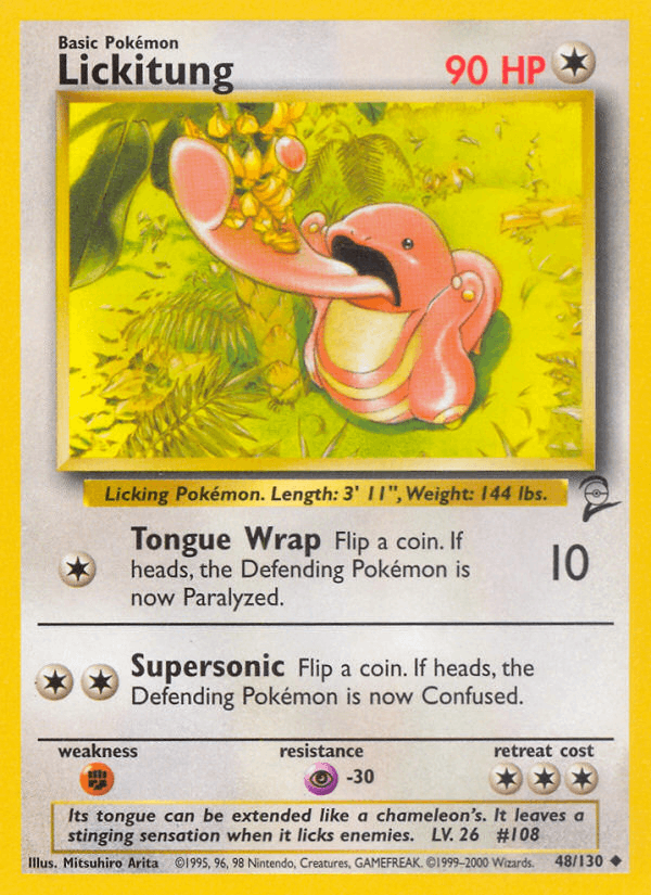 Lickitung 48/130 Base Set 2 English Pokémon card