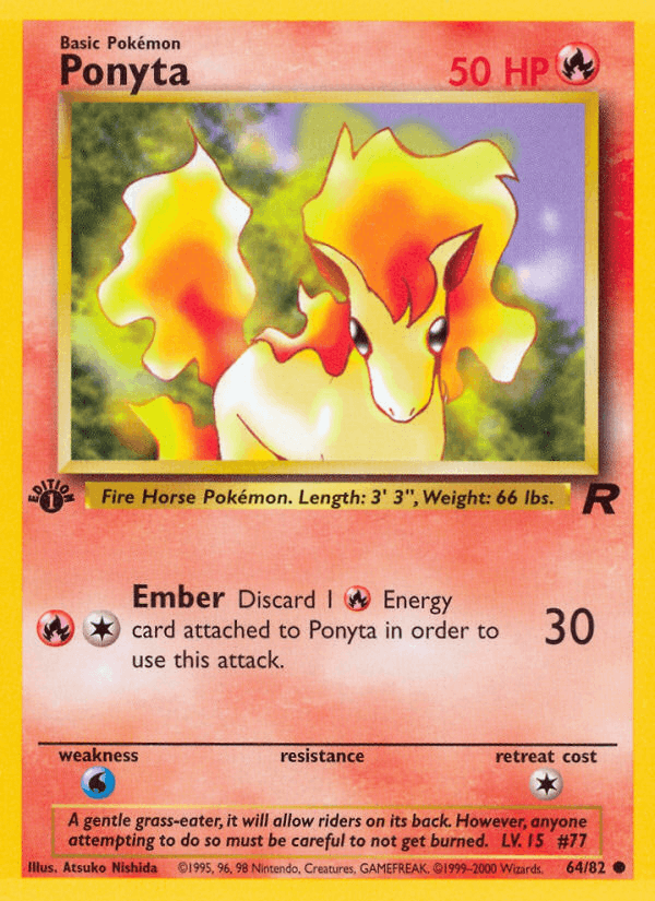 Ponyta 64/82 Team Rocket English Pokémon card