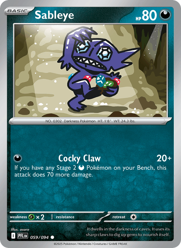 Sableye 59/94 Phantasmal Flames English Pokémon card