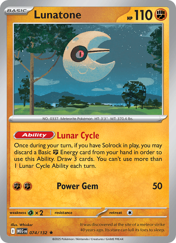 Lunatone 74/132 Mega Evolution English Pokémon card