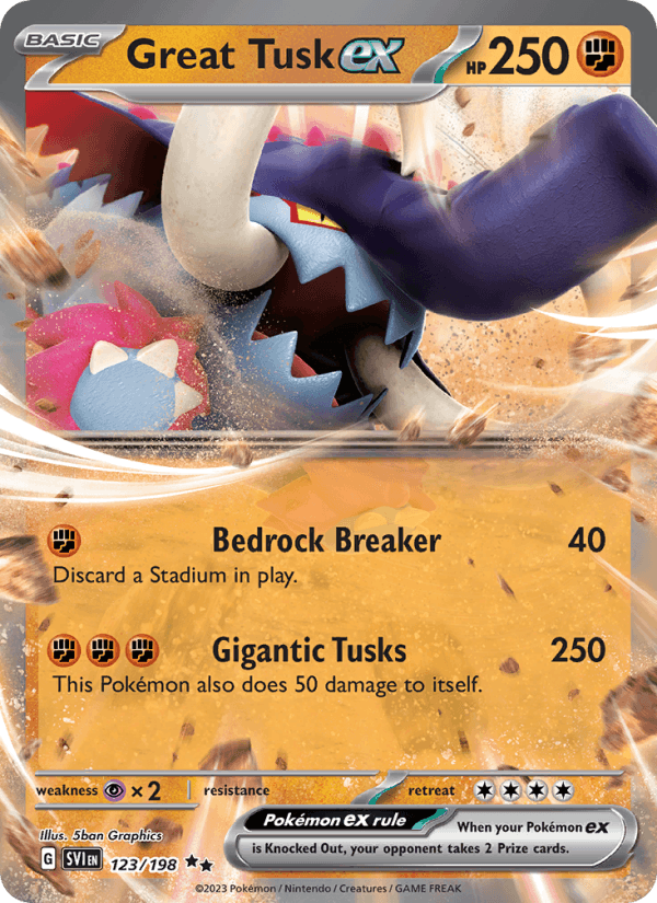 Great Tusk ex 123/198 Scarlet & Violet English Pokémon card