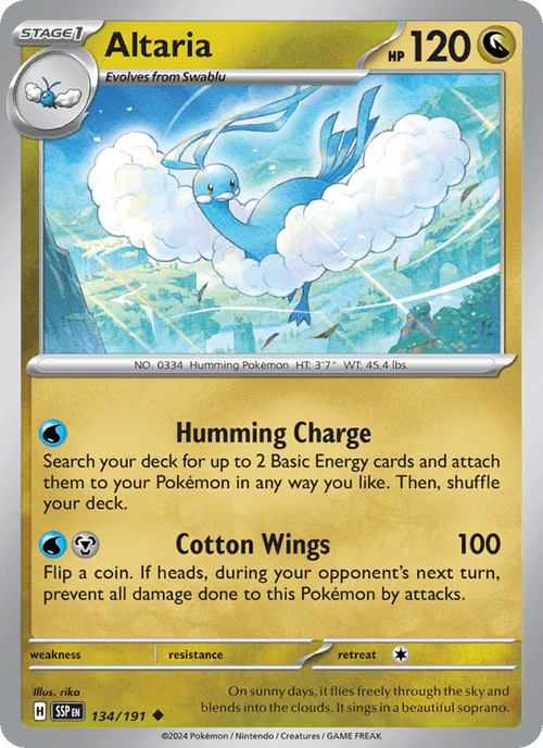 Altaria 134/191 Surging Sparks English Pokémon card