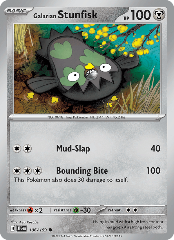Galarian Stunfisk 106/159 Journey Together English Pokémon card