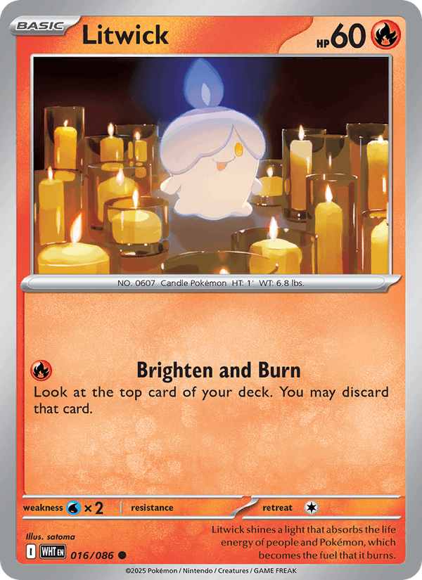 Litwick 16/86 White Flare English Pokémon card