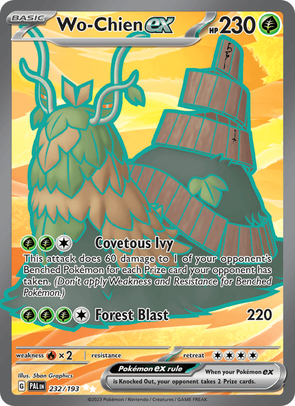 Wo-Chien ex 232/193 Paldea Evolved English Pokémon card