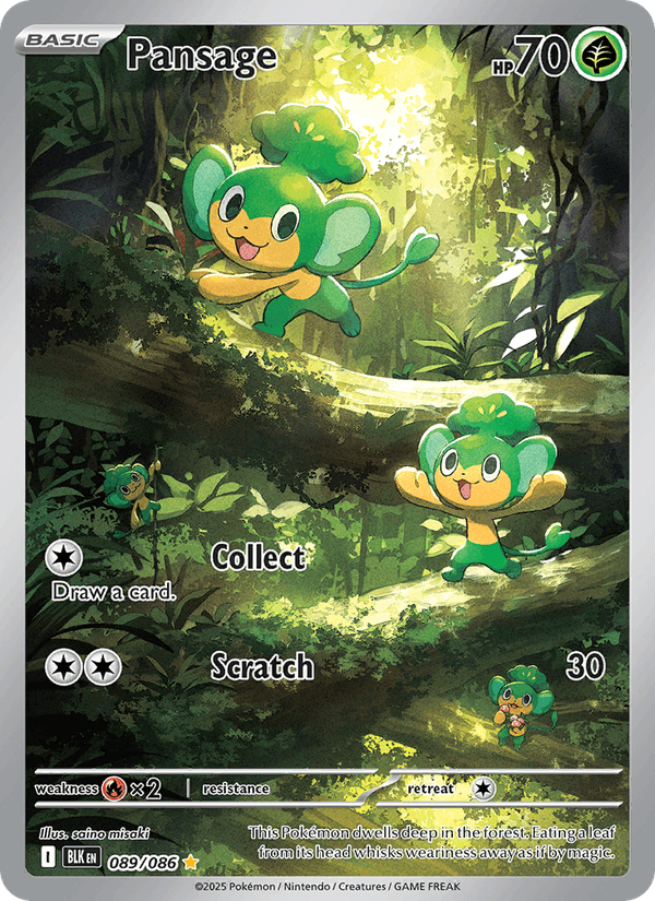 Pansage 89/86 Black Bolt English Pokémon card