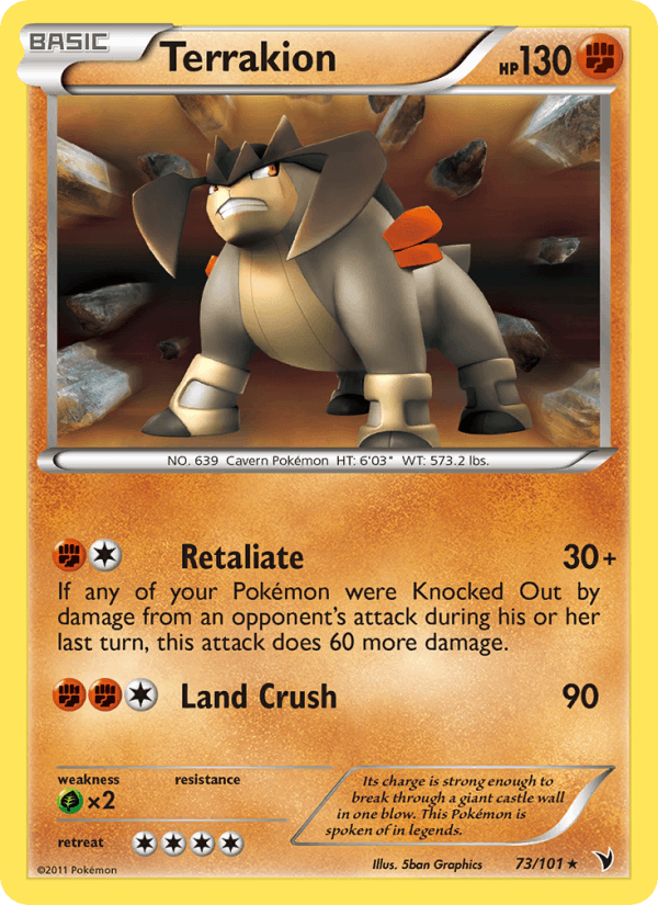 Terrakion 73/101 Noble Victories English Pokémon card