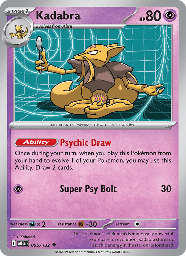 Kadabra 55/132 Mega Evolution English Pokémon card