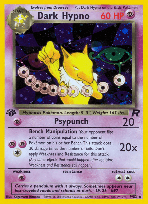 Dark Hypno 9/82 Team Rocket English Pokémon card