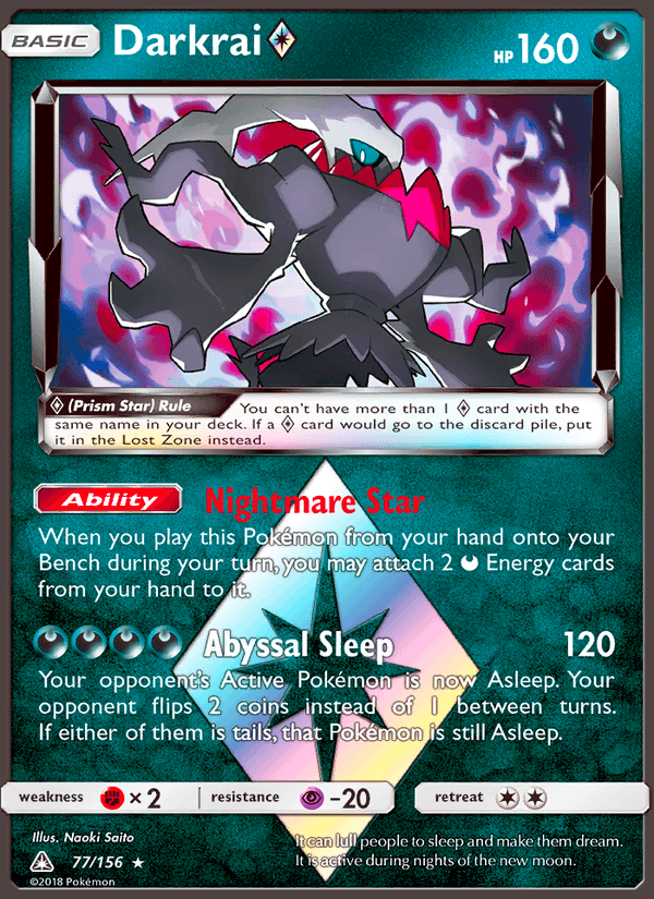 Darkrai ◇ 77/156 Ultra Prism English Pokémon card