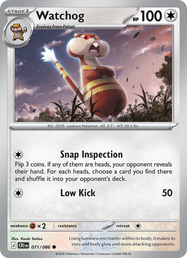 Watchog 71/86 Chaos Rising English Pokémon card