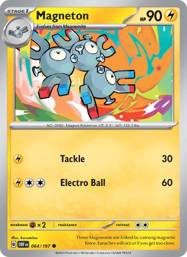 Magneton 64/197 Obsidian Flames English Pokémon card