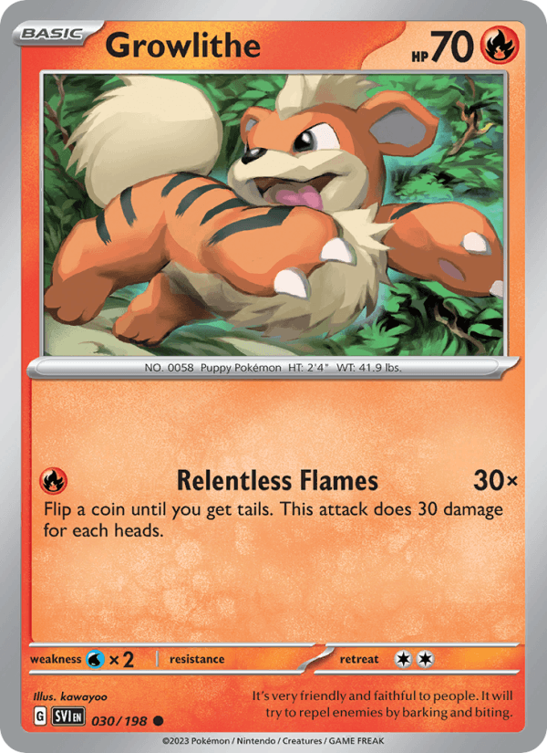 Growlithe 30/198 Scarlet & Violet English Pokémon card