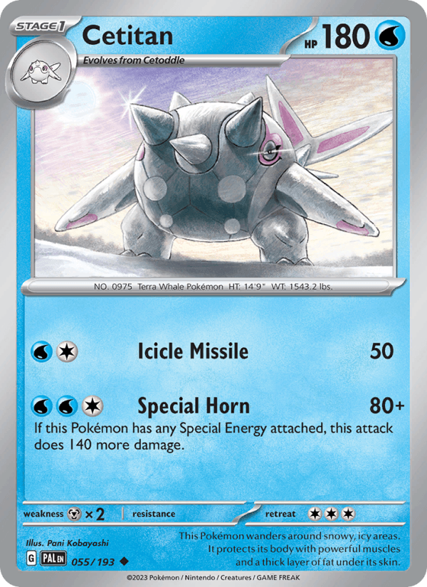 Cetitan 55/193 Paldea Evolved English Pokémon card