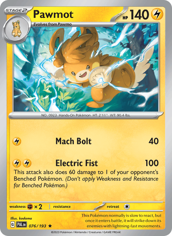 Pawmot 76/193 Paldea Evolved English Pokémon card