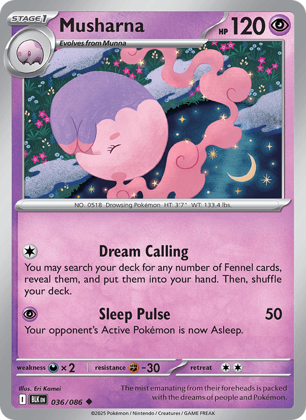 Musharna 36/86 Black Bolt English Pokémon card