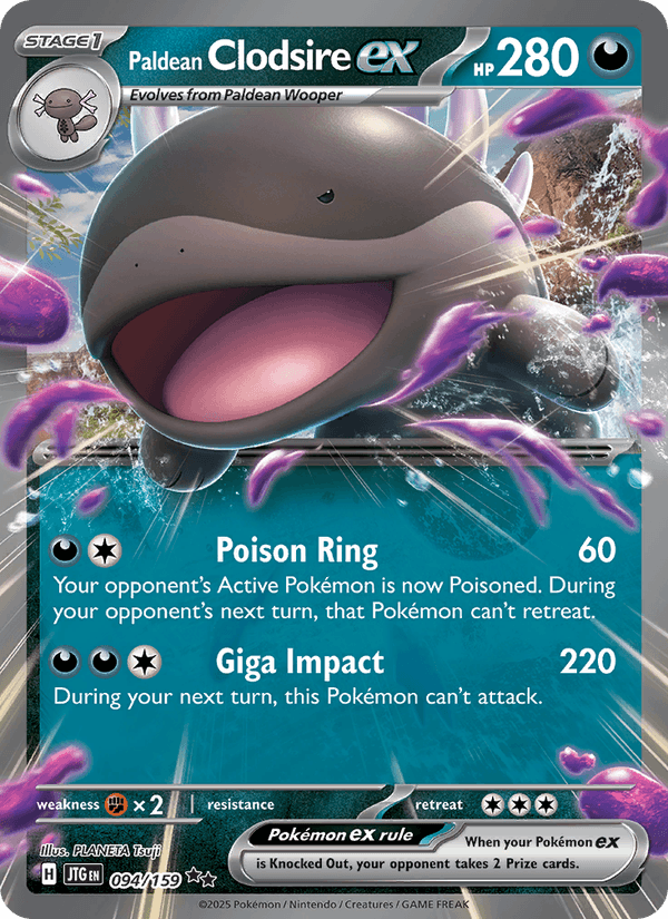 Paldean Clodsire ex 94/159 Journey Together English Pokémon card
