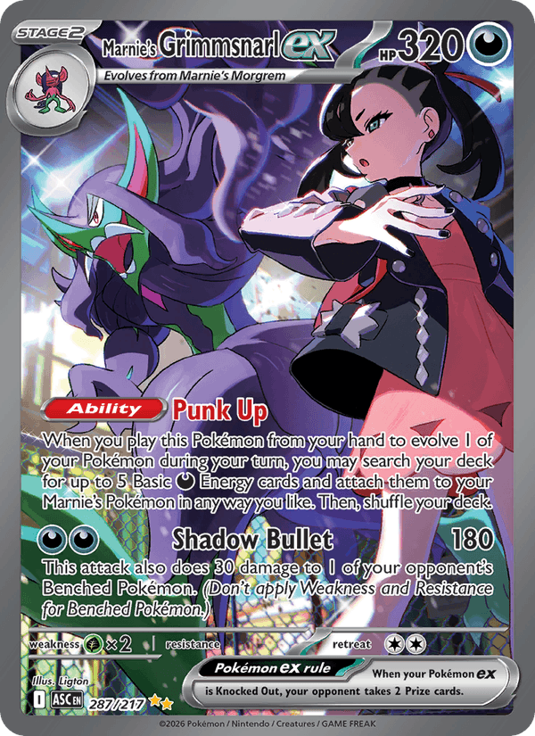 Marnie's Grimmsnarl ex 287/217 Ascended Heroes English Pokémon card