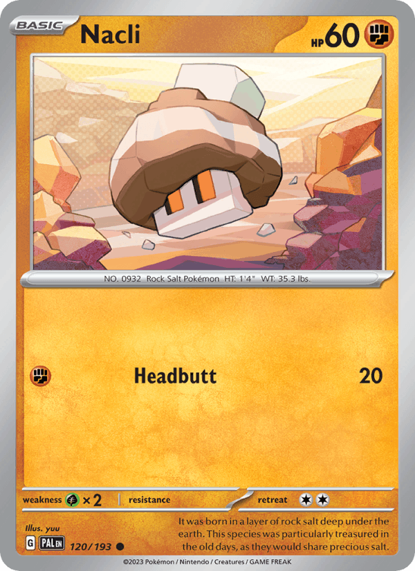Nacli 120/193 Paldea Evolved English Pokémon card