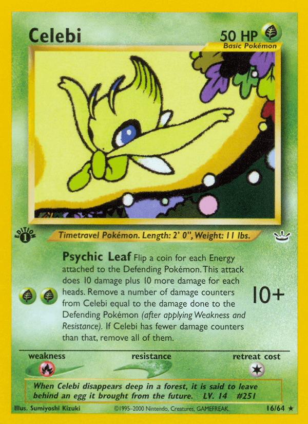 Celebi 16 Neo Revelation English Pokemon card