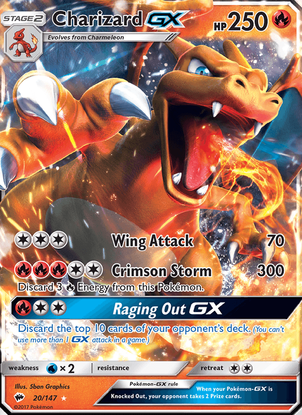 Charizard GX 20/147 Burning Shadows English Pokémon card