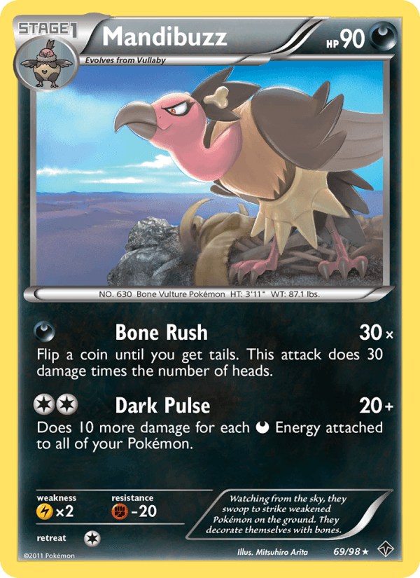 Mandibuzz 69/98 Emerging Powers English Pokémon card