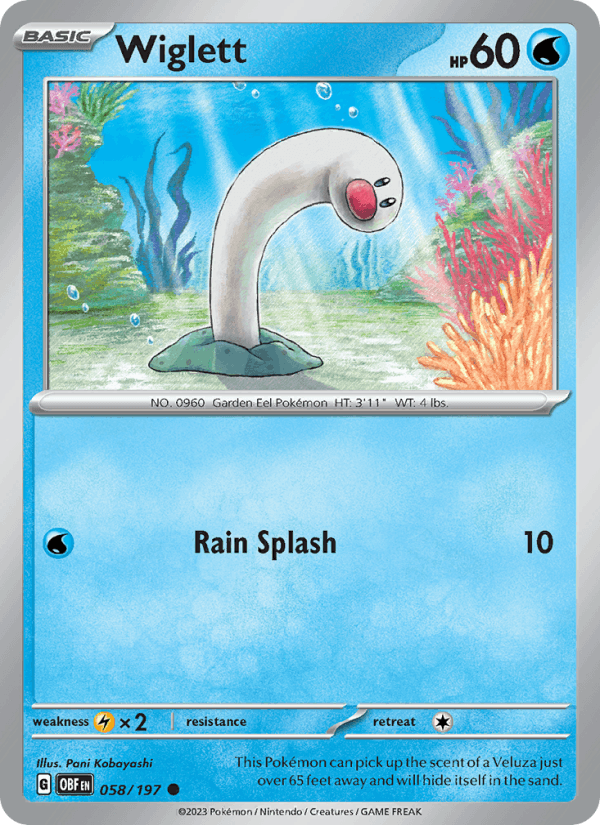Wiglett 58/197 Obsidian Flames English Pokémon card