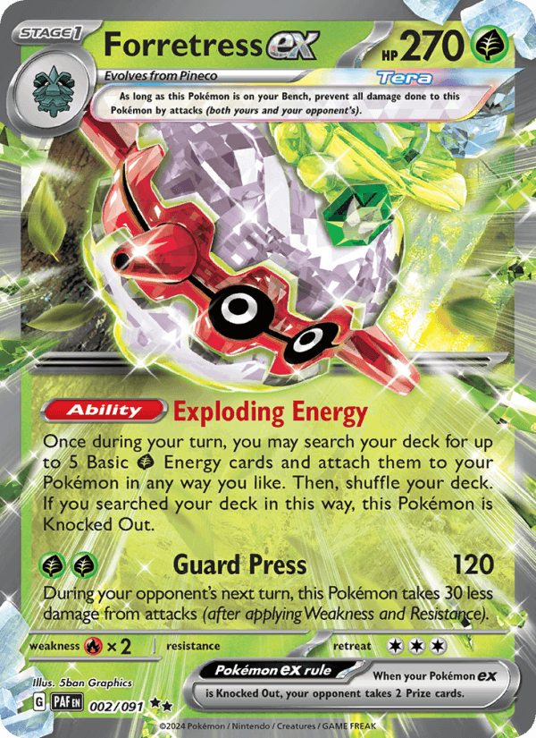 Forretress ex 2/91 Paldean Fates English Pokémon card