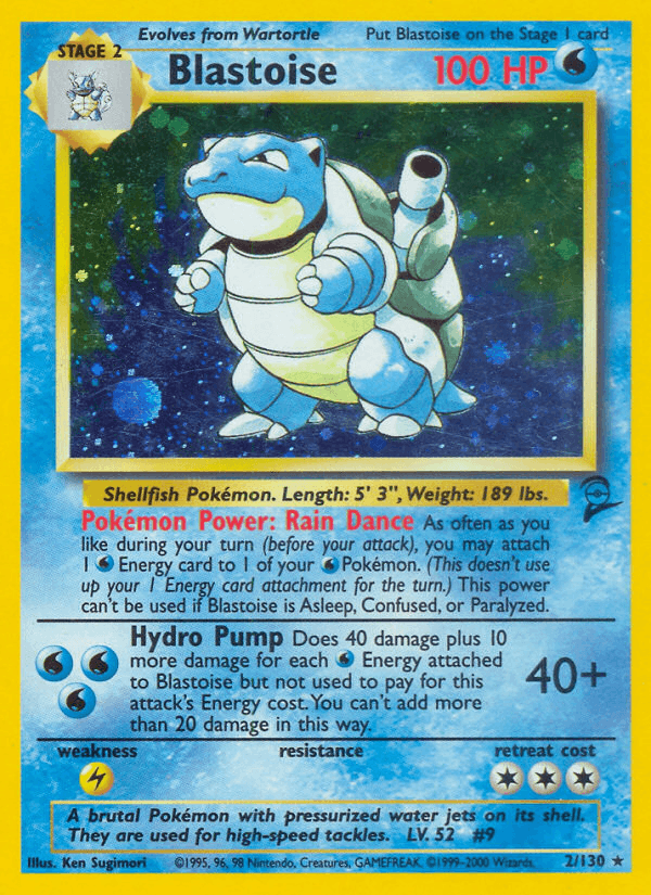 Blastoise 2/130 Base Set 2 English Pokémon card