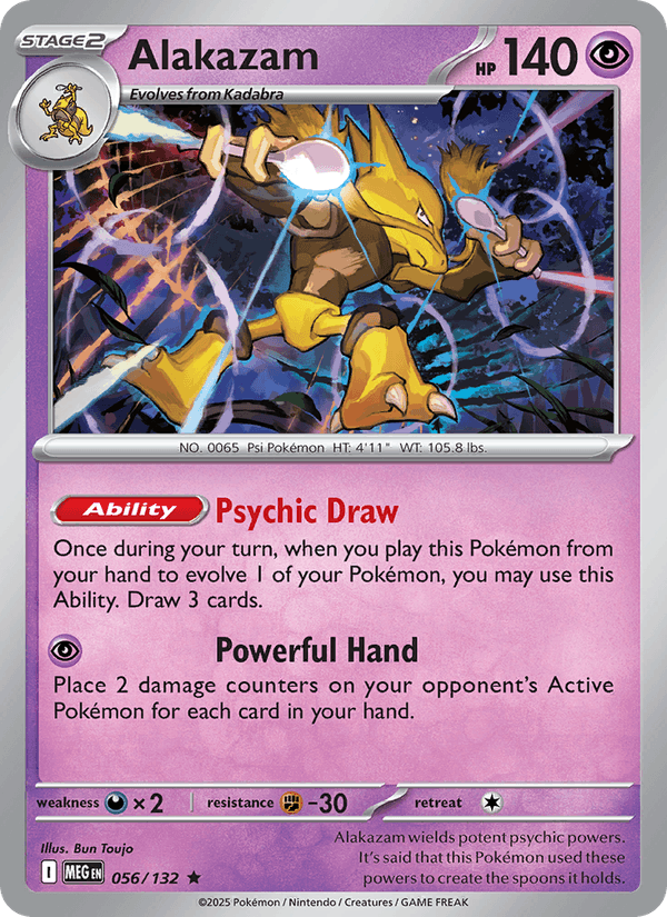 Alakazam 56/132 Mega Evolution English Pokémon card