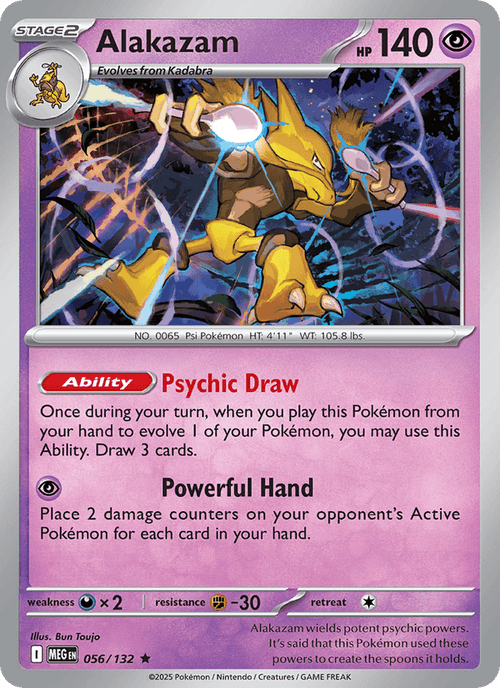Alakazam 56/132 Mega Evolution English Pokémon card