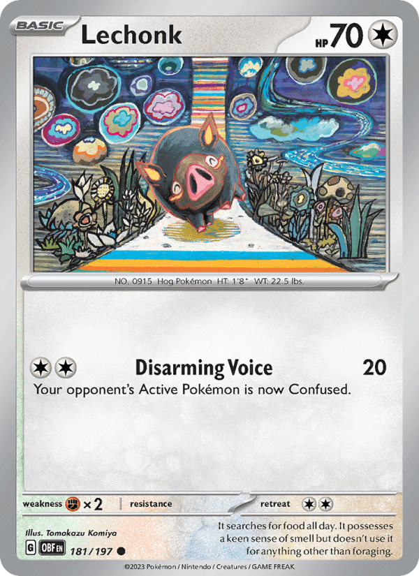 Lechonk 181/197 Obsidian Flames English Pokémon card